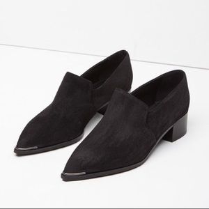 Acne Studios Jaycee black suede pointed loafers